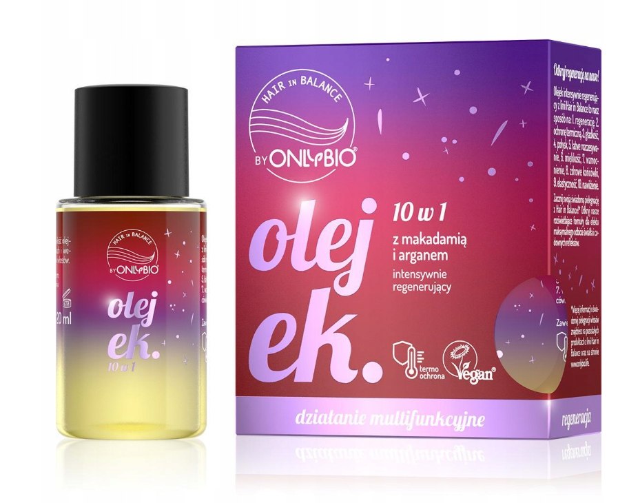 ONLYBIO  Hair in Balance Olejek do włosów, 10w1, renegenerujący, 20 ml