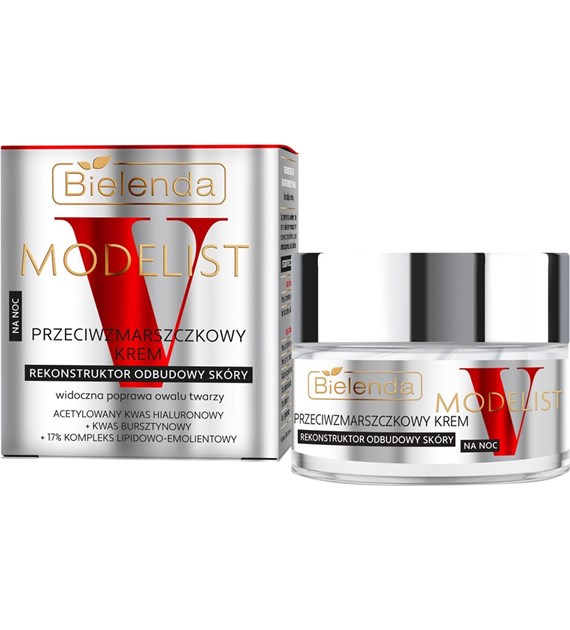 BIELENDA - V-MODELIST KREM DO TWARZY 50ML NOC PRZECIWZMARSZCZKOWY REKONSTRUKTOR ODBUDOWY SKÓRY