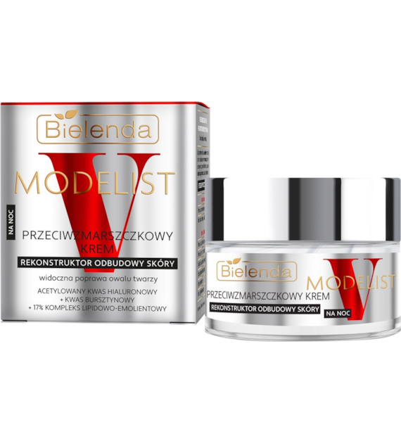 BIELENDA - V-MODELIST KREM DO TWARZY 50ML NOC PRZECIWZMARSZCZKOWY REKONSTRUKTOR ODBUDOWY SKÓRY
