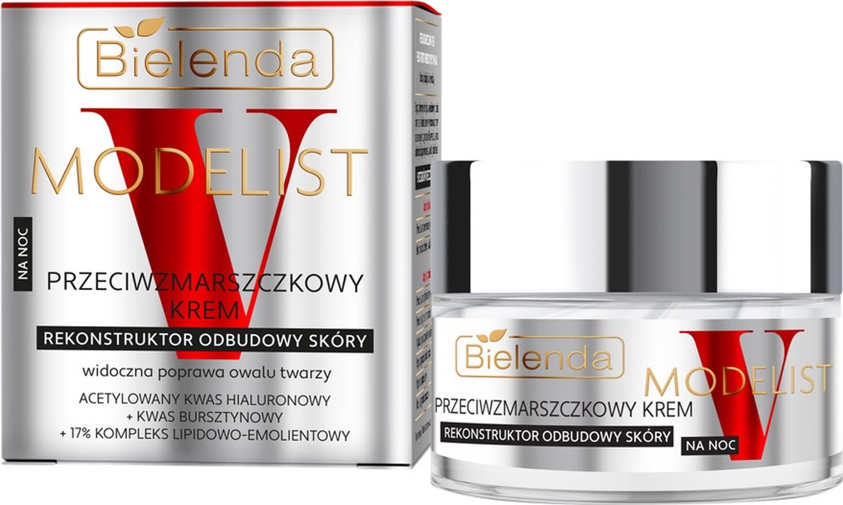 BIELENDA - V-MODELIST KREM DO TWARZY 50ML NOC PRZECIWZMARSZCZKOWY REKONSTRUKTOR ODBUDOWY SKÓRY