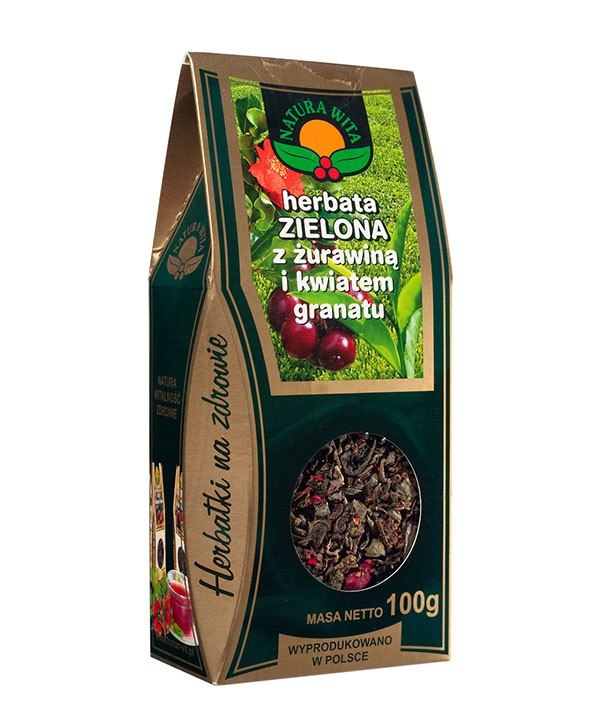 NATUR-VIT Herbata zielona z owocem żurawiny 100g