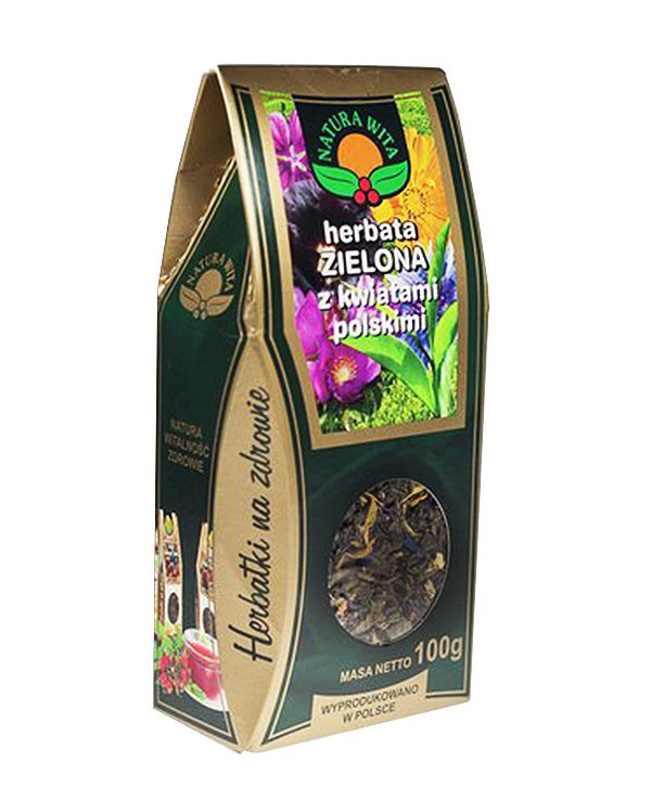 NATUR-VIT Herbata zielona z kwiatami polskimi 100g