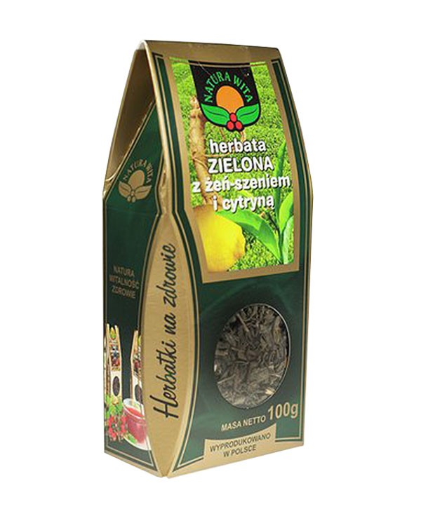 NATUR-VIT Herbata zielona z żeńszeniem i cytryną 100g