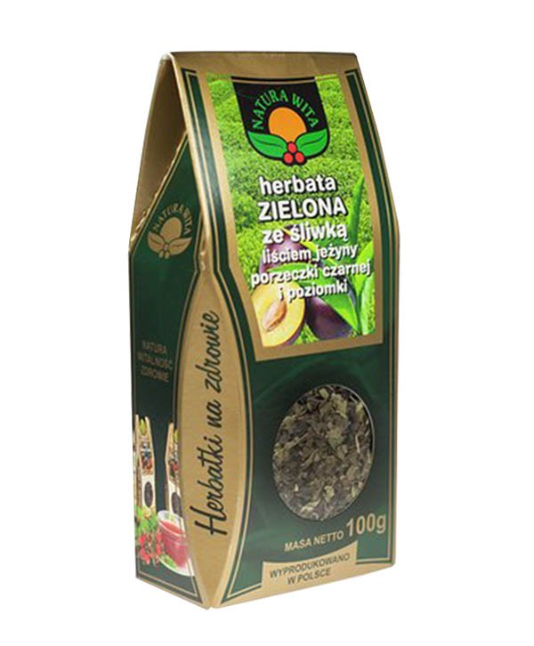 NATUR-VIT Herbata zielona z owocem śliwki 100g