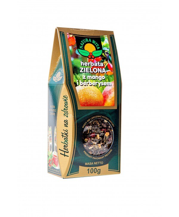 NATUR-VIT Herbata zielona z mango i berberysem 100g