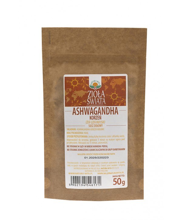 NATUR-VIT Ashwagandha (korzeń krojony) 50g