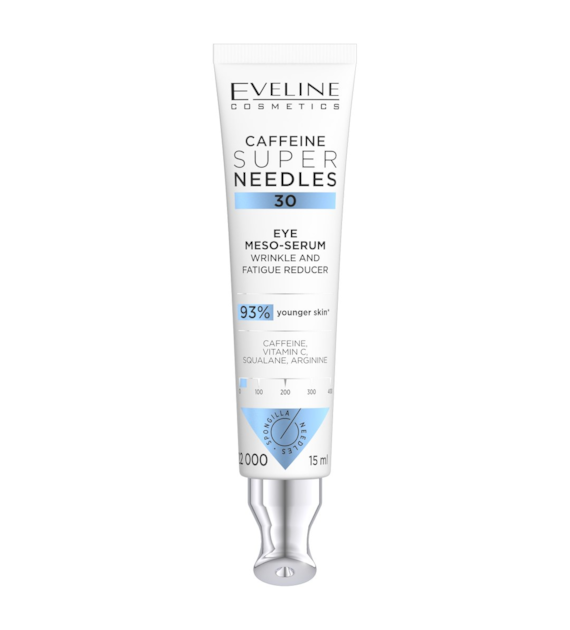 SUPER NEEDLES SERUM POD OCZY 15ML CAFFEINE REDUKTOR ZMARSZCZEK I OBJAWÓW ZMĘCZENIA