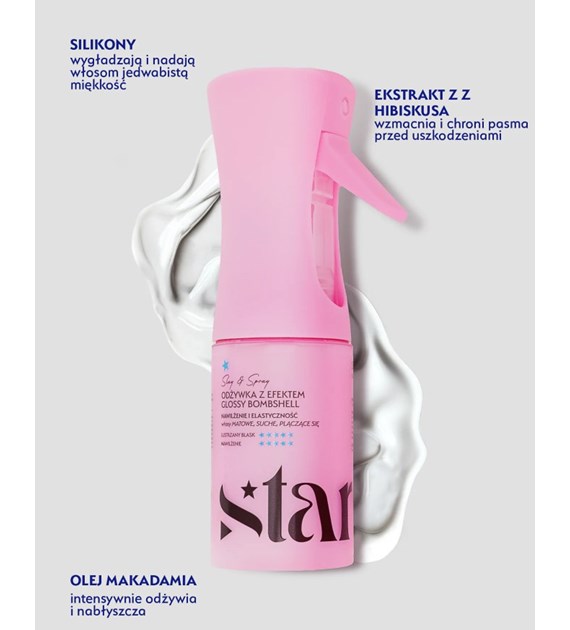 ONLYBIO-STARS Odżywka w sprayu z efektem glossy bombshell SLAY&SPRAY 150 ml