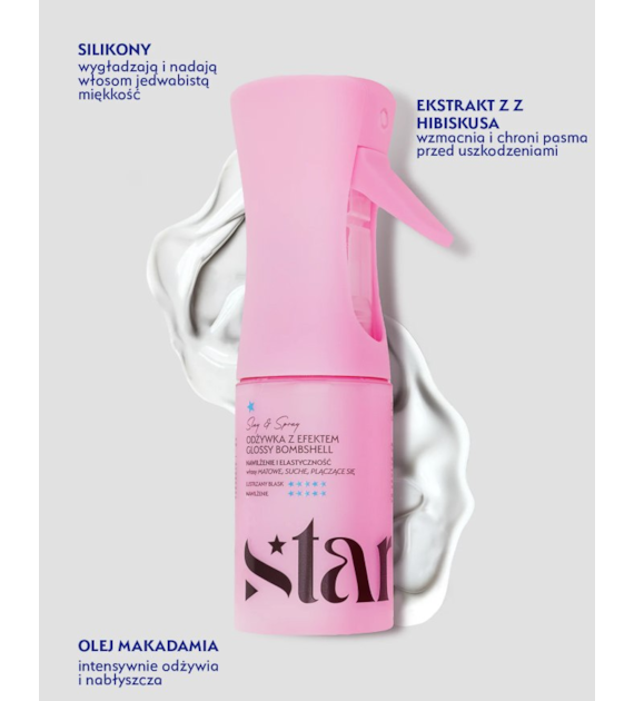 ONLYBIO-STARS Odżywka w sprayu z efektem glossy bombshell SLAY&SPRAY 150 ml
