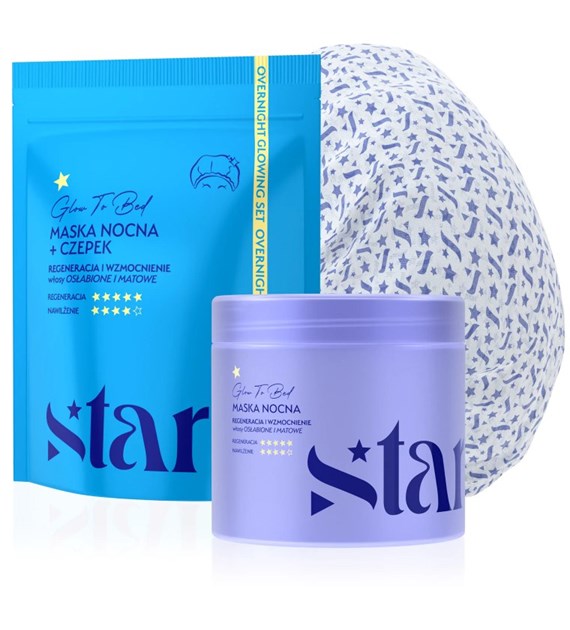 ONLYBIO-STARS Maska nocna z czepkiem GLOW TO BED 200 ml