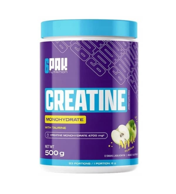 6PAK CREATINE MONOHYDRATE 500g JAR APPLE