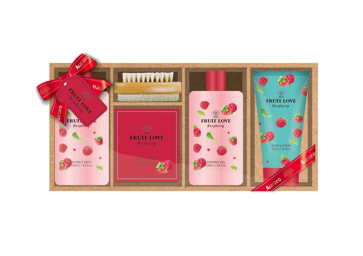 KOMPLET FRUIT LOVE RASPBERRY PUDEŁKO 5-ELEMENTÓW