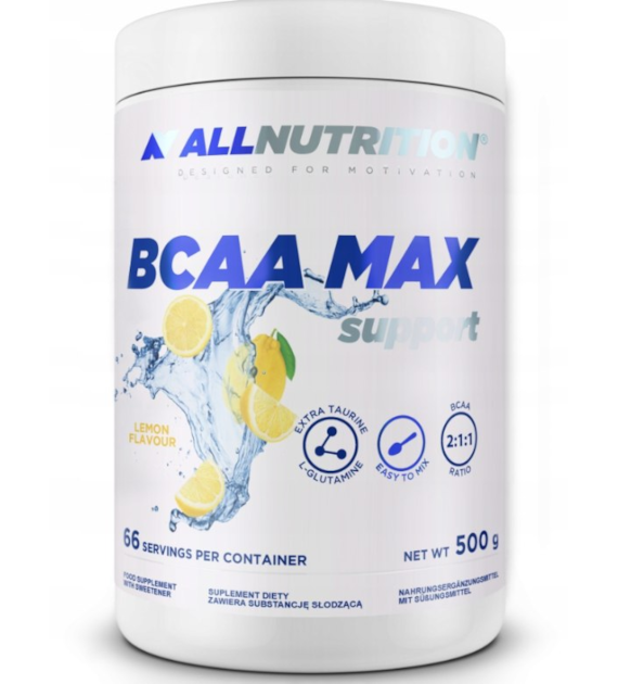 ALLNUTRITION BCAA MAX SUPPORT 500G AMINOKWASY REGENERACJA SMAK CYTRYNOWY