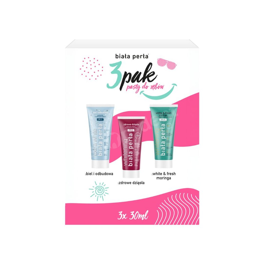 BIAŁA PERŁA Zestaw 3 past do zębów 3x30 ml