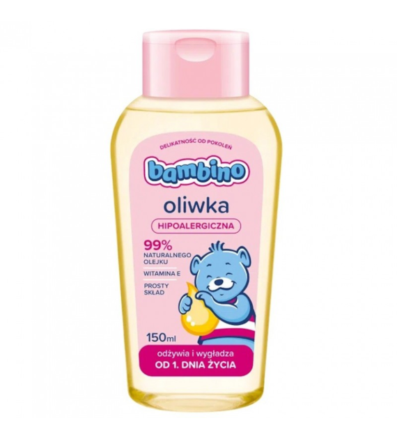 BAMBINO -  OLIWKA 150ML DLA NIEMOWLĄT I DZIECI OD PIERWSZEGO DNIA ŻYCIA ODŻYWIA I WYGŁADZA