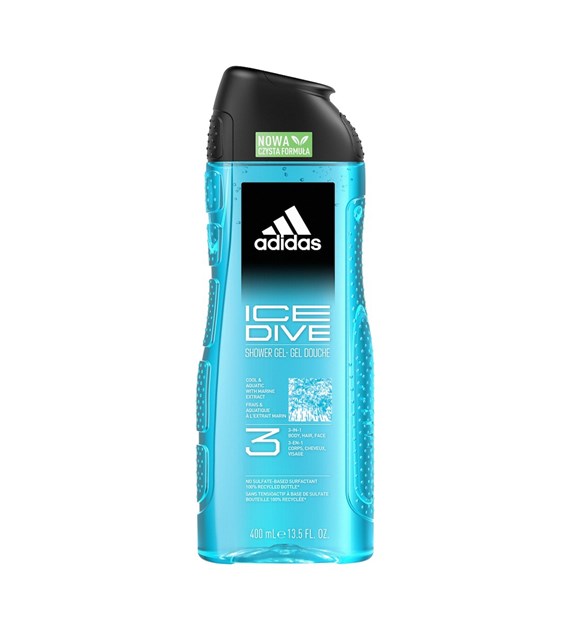 ADIDAS MEN ŻEL POD PRYSZNIC 400ML 3 IN 1 ICE DIVE COOL&AQUATIC WITH MARINE EXTRACT