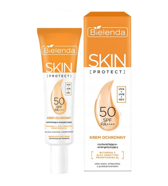 SKIN PROTECT Krem ochronny SPF 50 rozświetlająco-energetyzujący, 40 ml