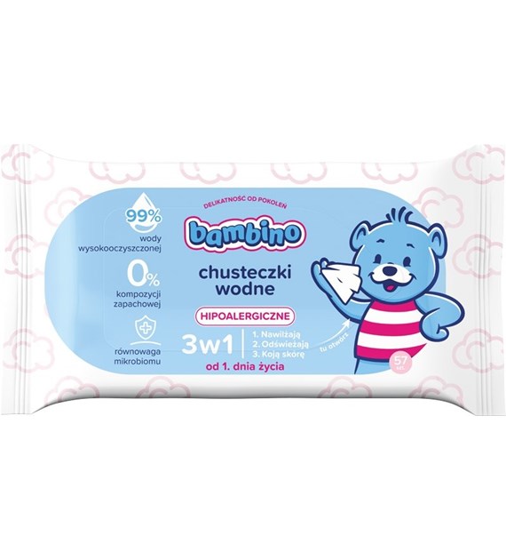 BAMBINO - CHUSTECZKI NAWILŻANE DLA DZIECI (57) WODNE 3W1 OD PIERWSZEGO DNIA ŻYCIA