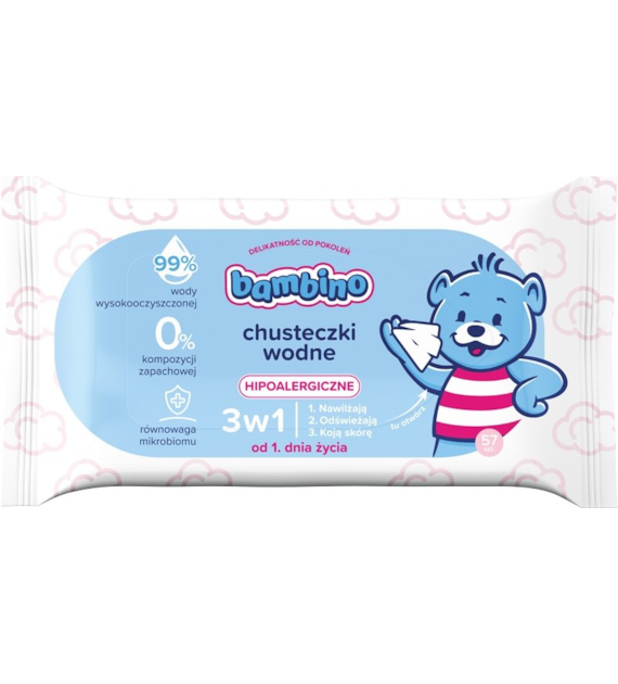 BAMBINO - CHUSTECZKI NAWILŻANE DLA DZIECI (57) WODNE 3W1 OD PIERWSZEGO DNIA ŻYCIA