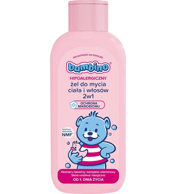 BAMBINO - ŻEL DO MYCIA CIAŁA I WŁOSÓW 400ML 2W1 OD PIERWSZEGO DNIA ŻYCIA
