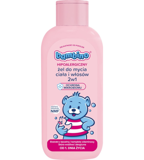 BAMBINO - ŻEL DO MYCIA CIAŁA I WŁOSÓW 400ML 2W1 OD PIERWSZEGO DNIA ŻYCIA