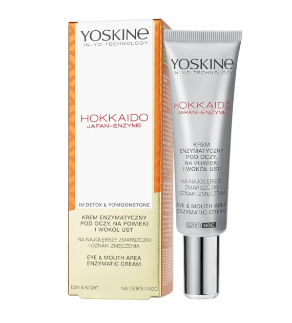 YOSKINE HOKKAIDO JAPAN-ENZYME KREM POD OCZY,NA POWIEKI I WOKÓŁ UST 15ML