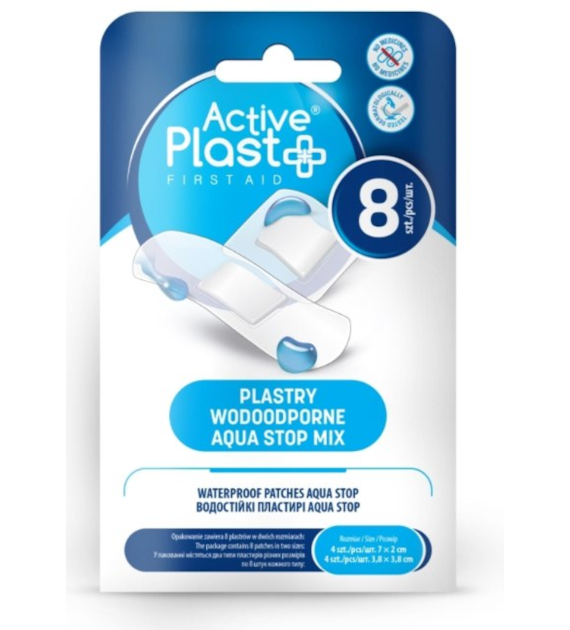 ActivePlast Aqua Stop Plastry wodoodporne mix 8 sztuk