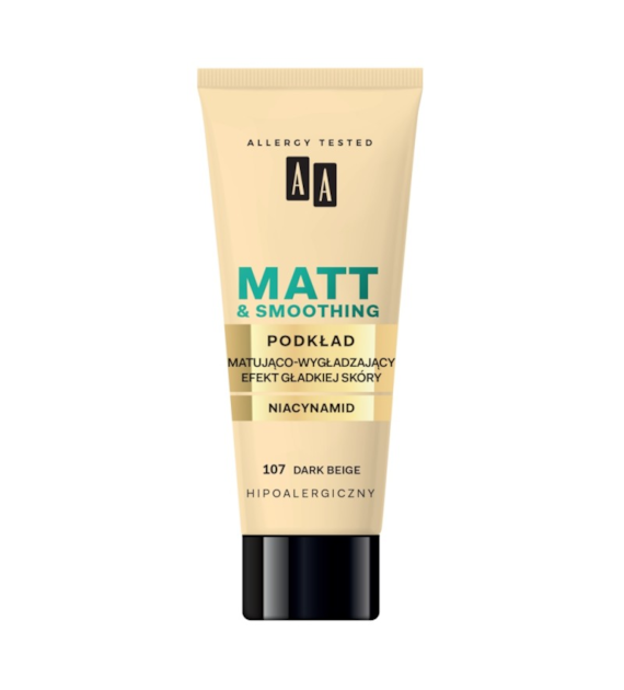 AA Make Up Matt Podkład matująco-wygładzający 107 Dark Beige 30ml
