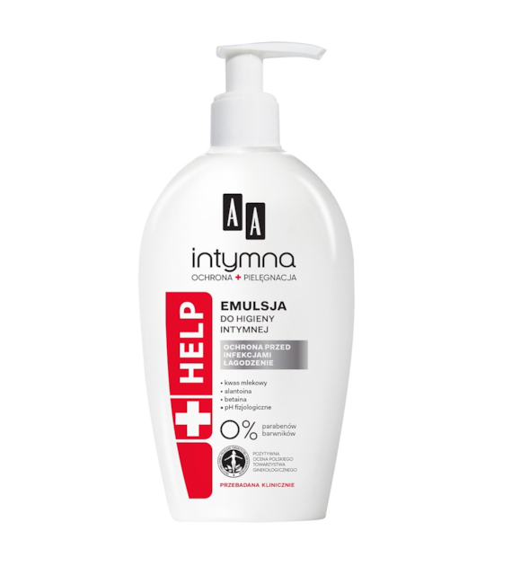 AA EMULSJA DO HIGIENY INTYMNEJ 300ML HELP ŁAGODZENIE,OCHRONA PRZED INFEKCJAMI