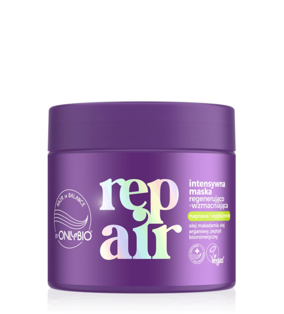 Hair in Balance by ONLYBIO Repair Intensywna maska regenerująco-wzmacniająca 280 ml