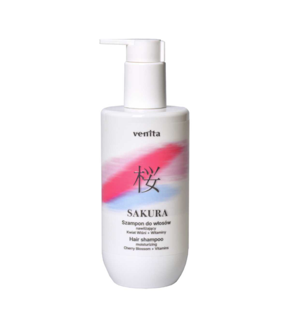 VENITA Sakura Szampon do włosów nawilżający Kwiat Wiśni i Witaminy 300 ml