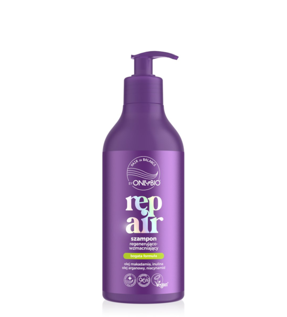 Hair in balance by ONLYBIO Repair Szampon regenerująco-wzmacniający 400 ml