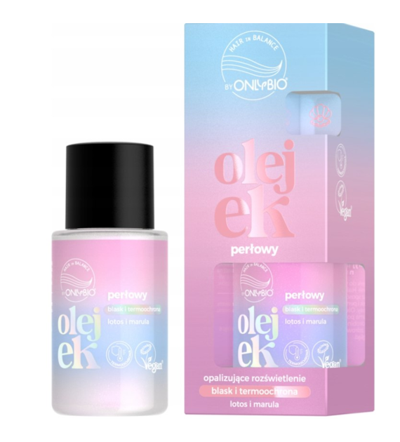 Hair in Balance by ONLYBIO Olejek do włosów perłowy, opalizujące rozświetlenie, 20 ml